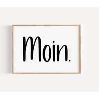 Büro Poster Deko | Begrüßung Tach Moin Hallo Homeoffice Arbeitsplatz Arbeitszimmer Mobiles Arbeiten Spruch von myPrintyDE