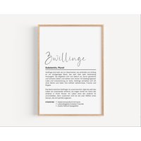 Definitionsposter Zwillinge | Definition Zwillingskinderzimmer Kinderzimmer Druck Geschenk Für Eltern Bild Definitionsposter Zwillinge | Definition Zwillingskinderzimmer Kinderzimmer Druck Geschenk Für Eltern Bild von myPrintyDE