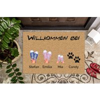 Personalisierte Fußmatte Familie | Haustier Mit Namen Waschbare 70x50 Personalisierte Fußmatte Familie | Haustier Mit Namen Waschbare 70x50 von myPrintyDE