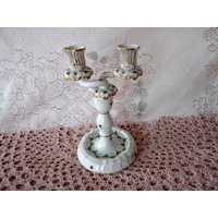 Herend Made in Ungarn - Selten Handbemalt Persil | Petersilie Auf Reben Muster 2Pc Doppel Kopf Kerzenhalter... Mint von mySERENDIPITYresales