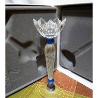 Swarovski 1996 Kristall - Blaue Blumen-Kerzenhalter-Wahl 1 Mit Originalbox Oder Vernickelter Spitze Restaurierung Gabrielle Stamey von mySERENDIPITYresales