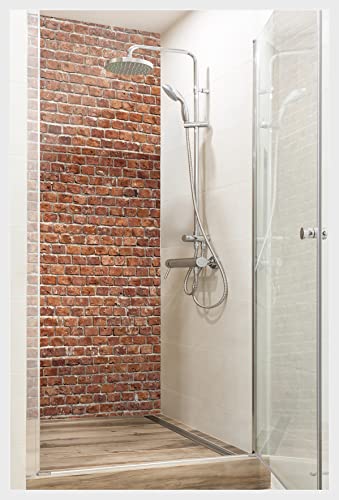 mySPOTTi Fresh - Selbstklebende Duschrückwand zum Aufkleben aus hochwertigem Material. Einfache Montage (90 x 210 cm, Brickwall) von mySPOTTi