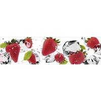 mySPOTTI Küchenrückwand »Erdbeere und Eis«, Aluverbund, Erdbeere von mySPOTTI