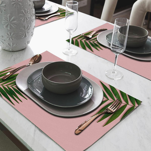 mySPOTTI Tischset »Fedra«, rechteckig, Kunstleder, rosa/grün - bunt von mySPOTTI