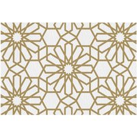 mySPOTTI Tischset »Fleur«, rechteckig, Kunstleder, weiß/goldfarben - weiss von mySPOTTI