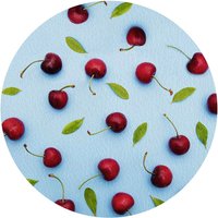 mySPOTTI Tischset »Funny Cherry«, rund, Kunstleder, blau/rot - bunt von mySPOTTI