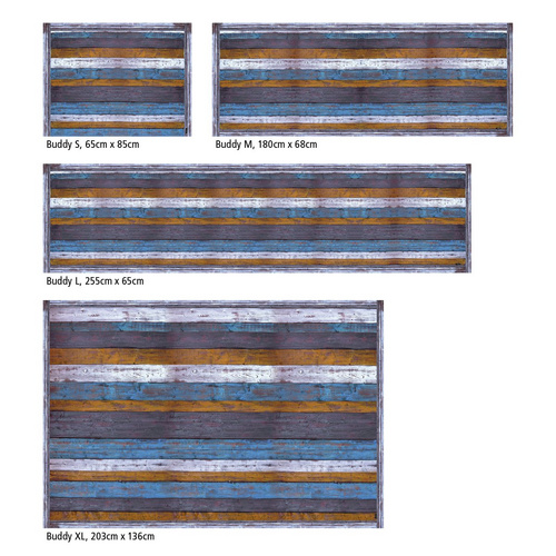 mySPOTTI Vinyl Teppich »Morice«, BxL:180 cm x 68 cm, blau|weiß|orange von mySPOTTI