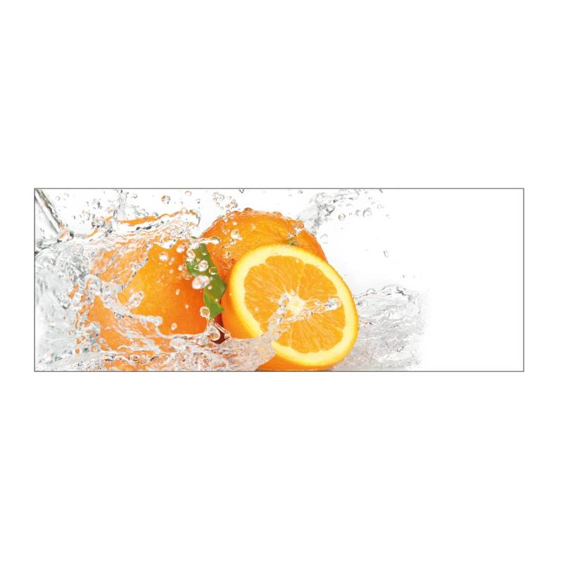 MySpotti Küchenrückwand Profix Cucina Aqua Orange 160 x 60 cm Weiß-Orange von mySPOTTi