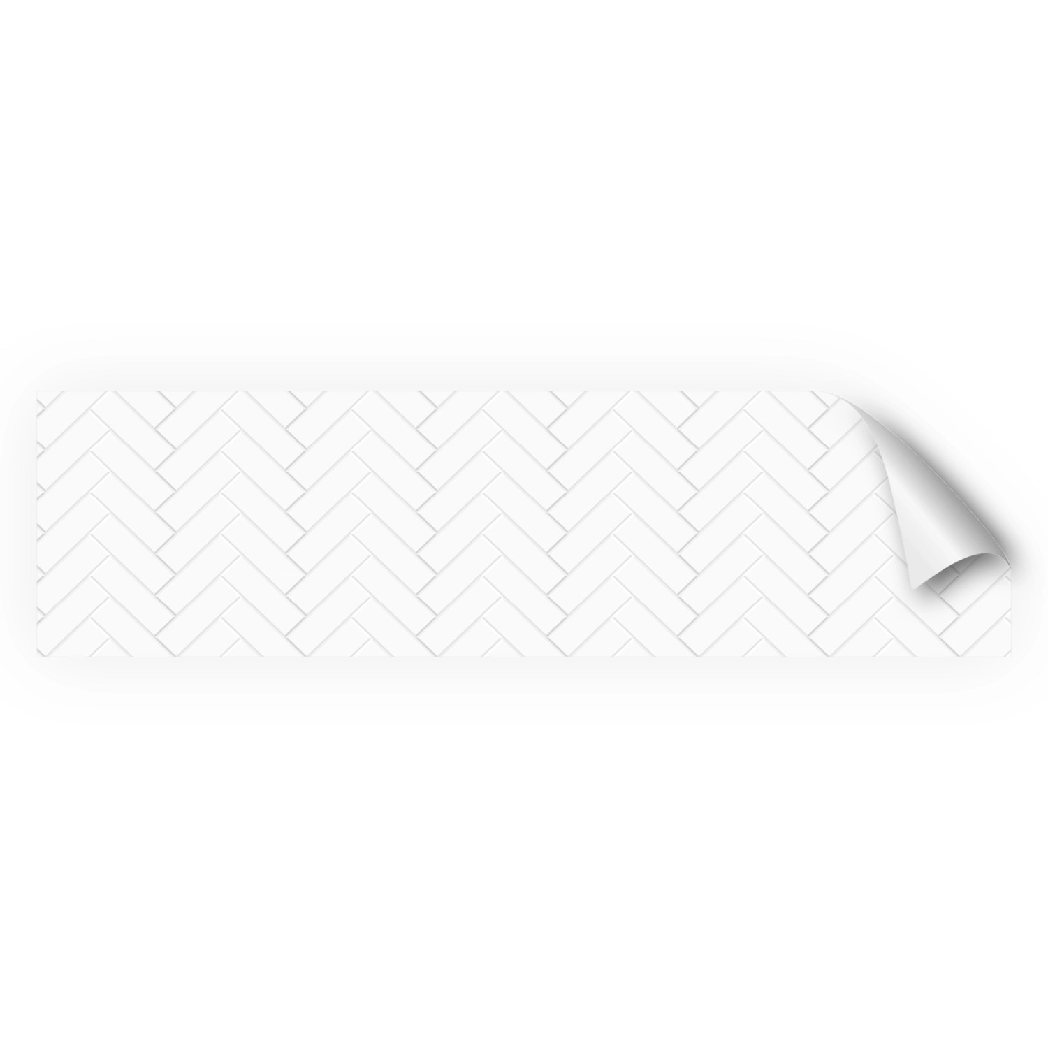 Myspotti Küchenrückwandfolie Herringbone Tile White Selbstklebend 220 cm x 60 cm von mySPOTTi