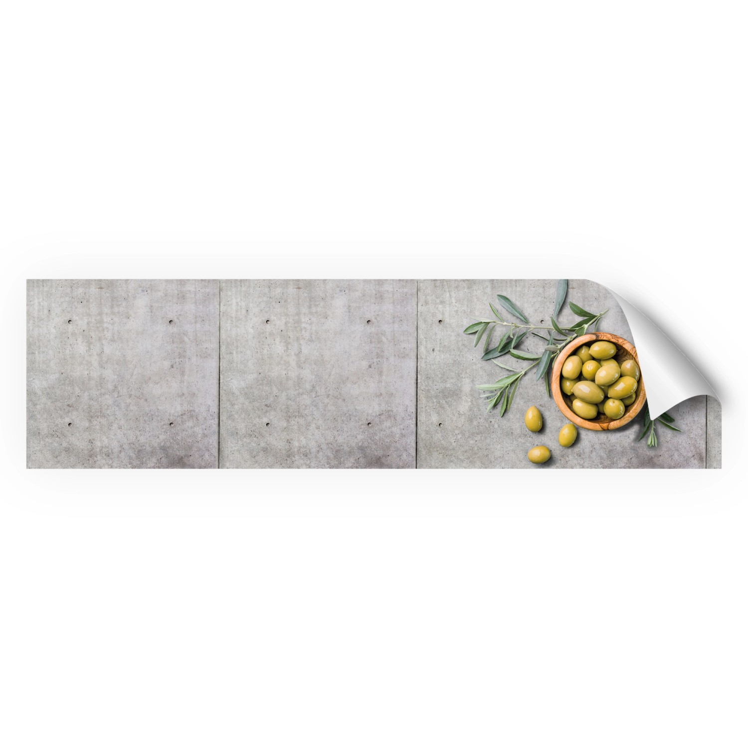 Myspotti Küchenrückwandfolie Olive and Concrete Selbstklebend 220 cm x 60 cm von mySPOTTi
