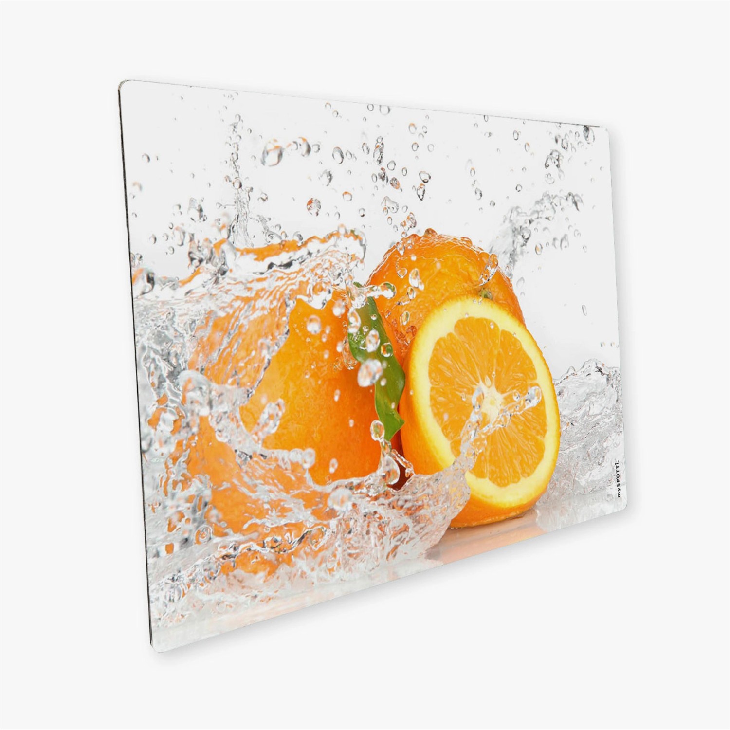 Myspotti Mini-Spritzschutzplatte Aqua Orange 59 cm x 41 cm von mySPOTTi