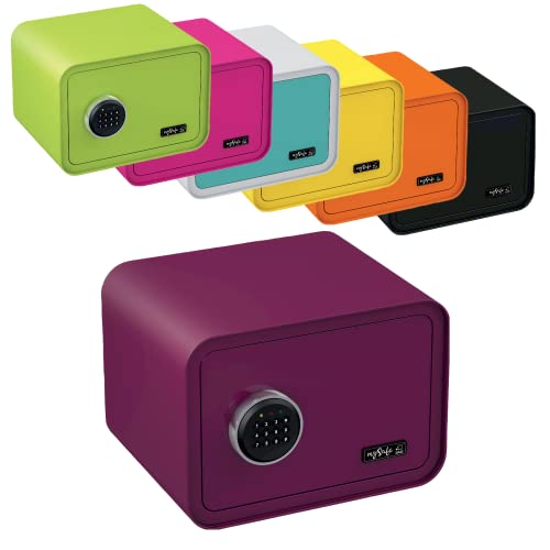 mySafe 350 Code | Elektronischer Tresor mit Zahlenschloss | 35x35x28cm | Design Safe | Möbeltresor | Stahltresor Doppelbolzenverriegelung | Alarm und Notschlüssel | Wand- Bodentresor | Farbe Lila von mySafe BASI