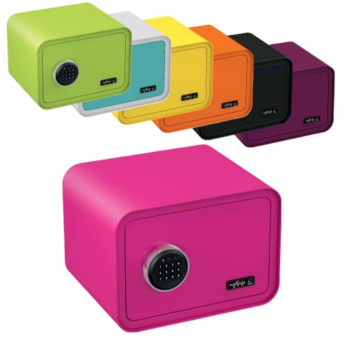 mySafe 350 Code | Elektronischer Tresor mit Zahlenschloss | 35x35x28cm | Design Safe | Möbeltresor | Stahltresor Doppelbolzenverriegelung | Alarm und Notschlüssel | Wand- Bodentresor | Farbe Pink von mySafe BASI