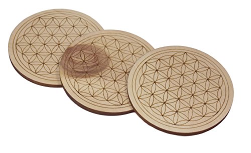 Blume des Lebens, Flower of Life, Lebensblume Untersetzer 9cm aus Zirbenholz Holz von myZirbe