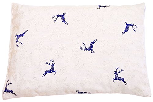 Zirbenkissen Hirsch blau befüllt mit Zirbenspänen aus Zirbenholz 30x20 cm von myZirbe