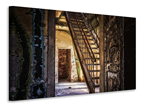Leinwandbild Alte Treppe, Maße:45x30cm von myangels