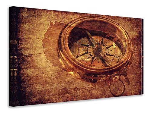 Leinwandbild Antiker Kompass XL, Maße:120x80cm von myangels