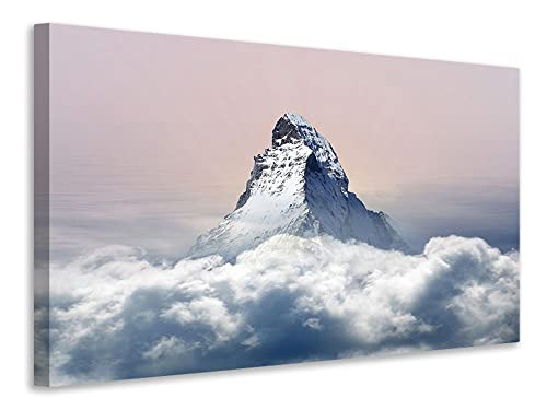 Leinwandbild Matterhorn in Wolken, Maße:120x80cm von myangels