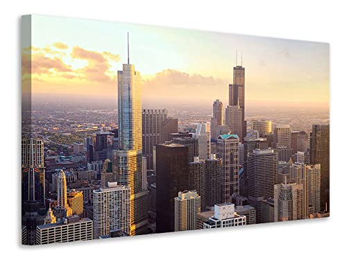 Leinwandbild Skyline Chicago, Maße:60x40cm von myangels