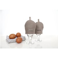 Eierwärmer Set Weichei, Leinen Eiermützchen, Graubeige, Wattiert, Küchendeko, Tischdeko von myartofVariety