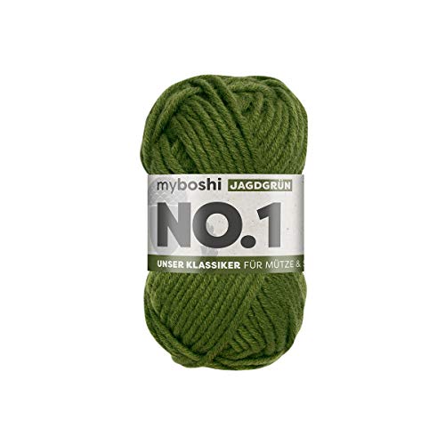 myboshi No.1 Wolle zum Häkeln und Stricken, Schnellstrickgarn, langlebige Mützenwolle, Strickwolle, Häkelwolle, mulesing-frei, 50g, Ll 55m Grün (Grasgrün), 1 Knäuel myboshi No.1 Wolle zum Häkeln und Stricken, Schnellstrickgarn, langlebige Mützenwolle, Strickwolle, Häkelwolle, mulesing-frei, 50g, Ll 55m Grün (Grasgrün), 1 Knäuel von myboshi