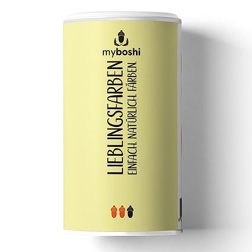 myboshi Lieblingsfarben, Natur-Färbemittel für 100g Wolle, 100% natürliche Farbe, geeignet für Naturwolle und Textilien, Kreativprodukt Gelb (Berberitze) 1 Dose von myboshi