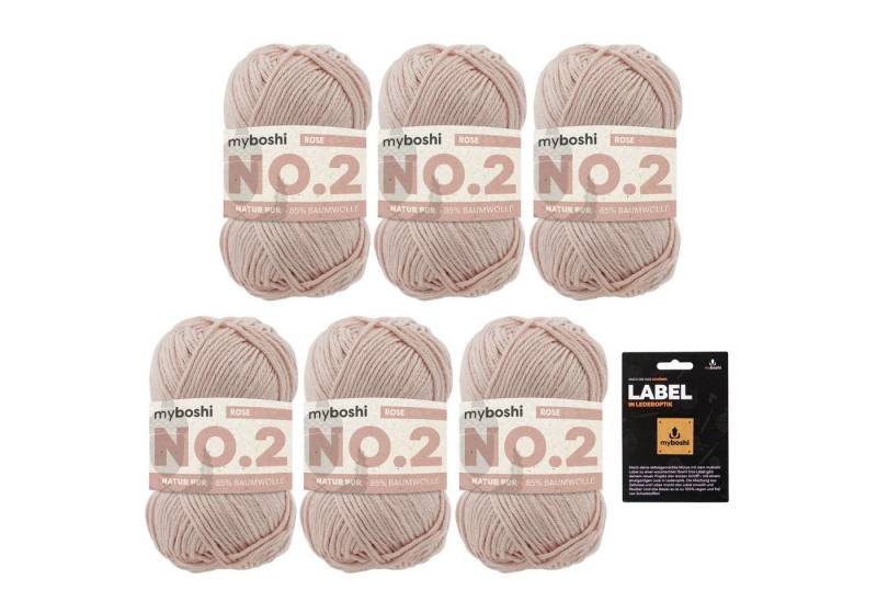 myboshi No.2 Wolle, Babywolle, mit Label Häkelwolle, 100 m (6-St., No.2 Wolle mit Label Original Babywolle), Uni von myboshi