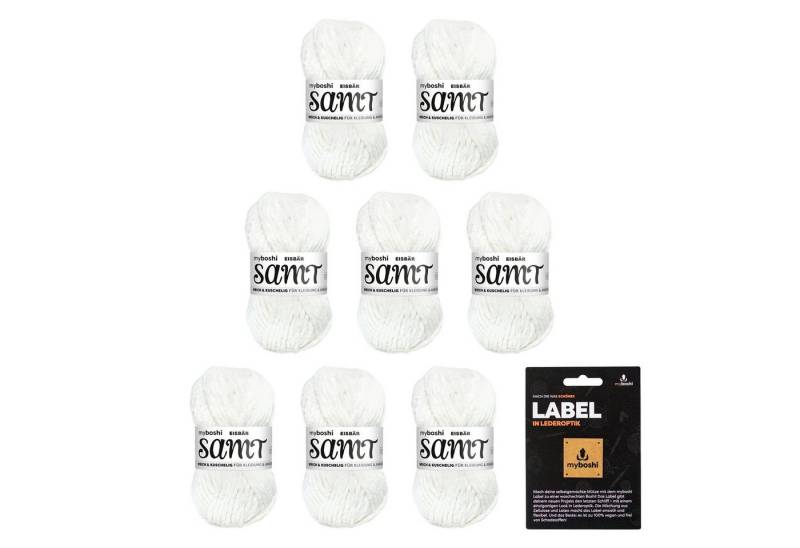 myboshi Samt Wolle, Chenille Garn, mit Label Häkelwolle, 100 m (8-St., Samt Wolle mit Label Original Chenille), Uni von myboshi