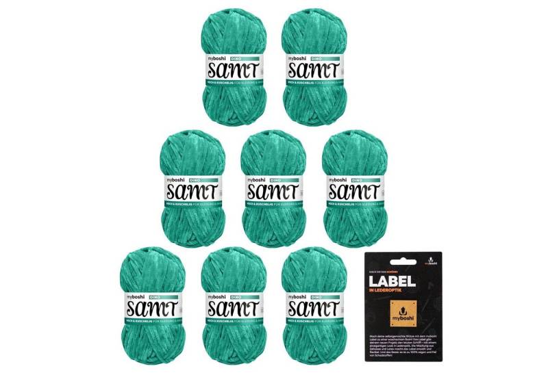 myboshi Samt Wolle, Chenille Garn, mit Label Häkelwolle, 100 m (8-St., Samt Wolle mit Label Original Chenille), Uni von myboshi