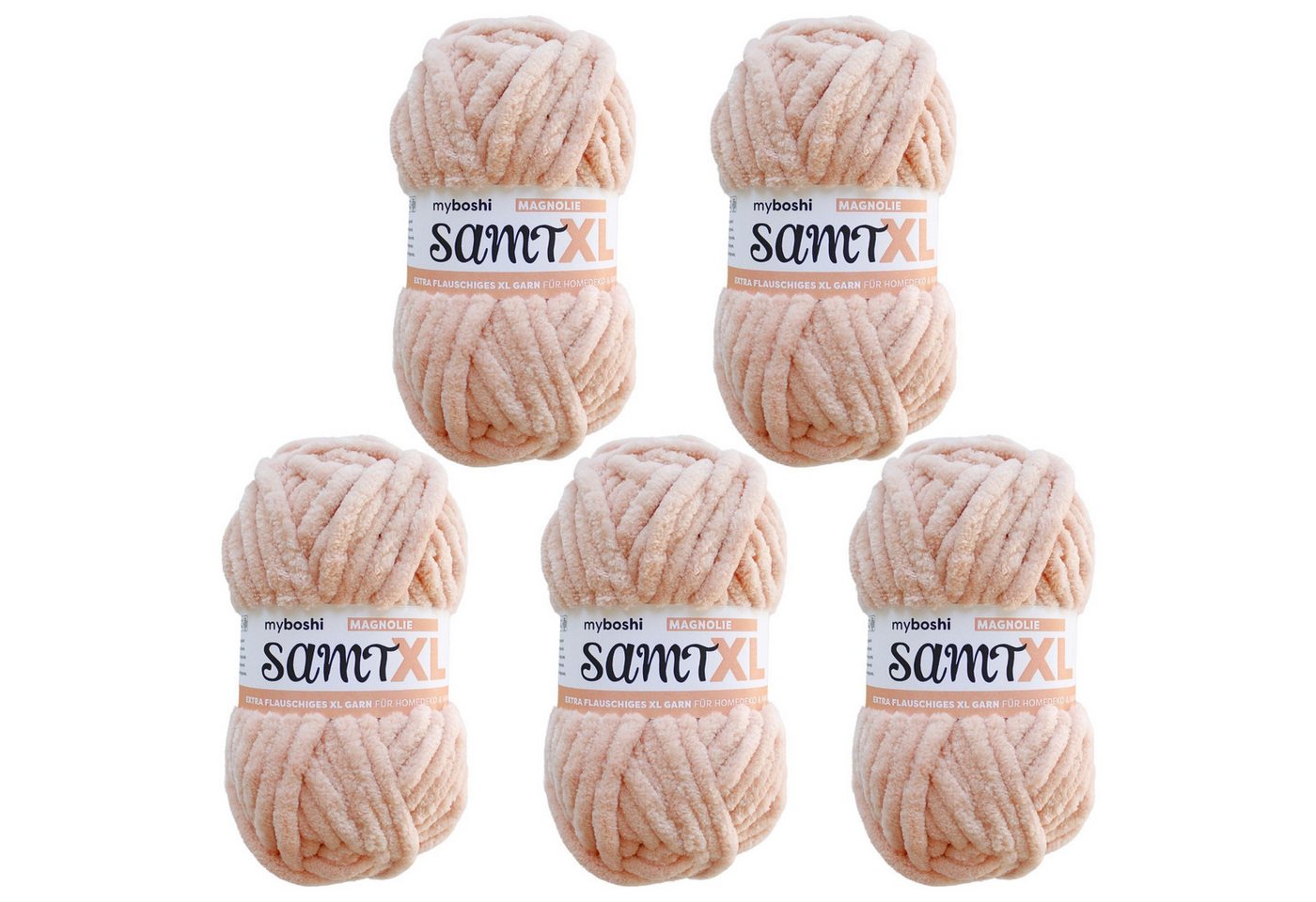myboshi Samt XL, extra dickes Chenillegarn, super chunky Häkelwolle, 40 m (5-St), Uni von myboshi