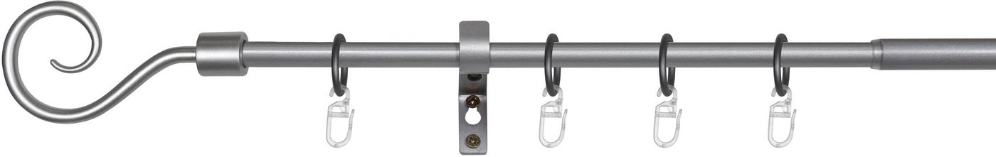 Gardinenstange Hook, mydeco, 1-läufig, ausziehbar, mit Bohren, verschraubt, Aluminium von mydeco