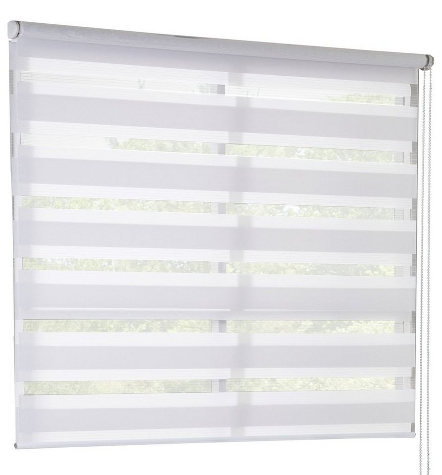 Rollo JUST, Doppelrollo, Weiß, B 120 x H 160 cm, mydeco, halbtransparent, ohne Bohren, Klemmfix Rollo JUST, Doppelrollo, Weiß, B 120 x H 160 cm, mydeco, halbtransparent, ohne Bohren, Klemmfix von mydeco