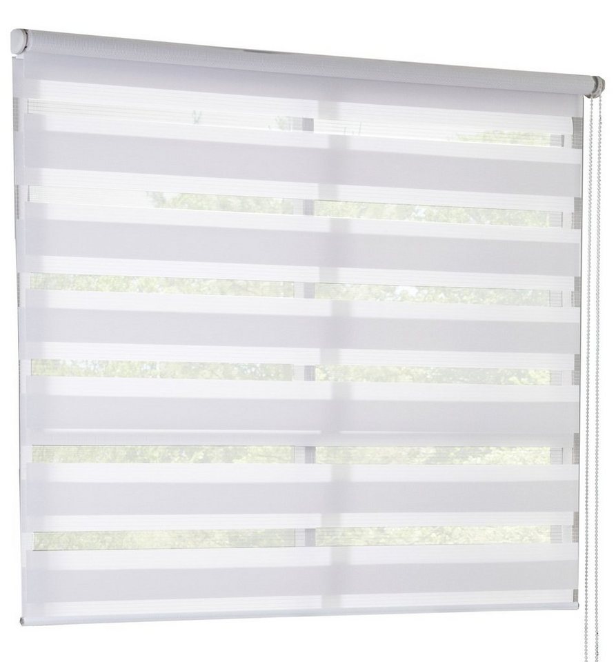Rollo JUST, Doppelrollo, Weiß, B 140 x H 160 cm, mydeco, halbtransparent, ohne Bohren, Klemmfix Rollo JUST, Doppelrollo, Weiß, B 140 x H 160 cm, mydeco, halbtransparent, ohne Bohren, Klemmfix von mydeco