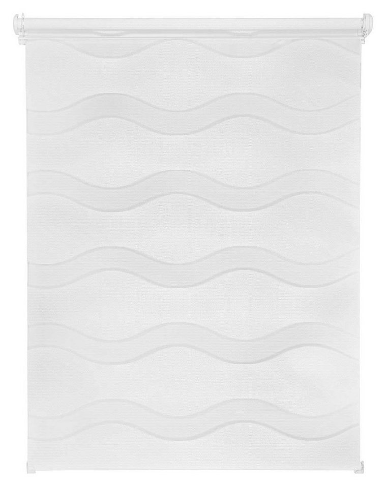 Rollo WAVE, Doppelrollo, Weiß, B 120 x H 160 cm, mydeco, halbtransparent, ohne Bohren, Klemmfix von mydeco