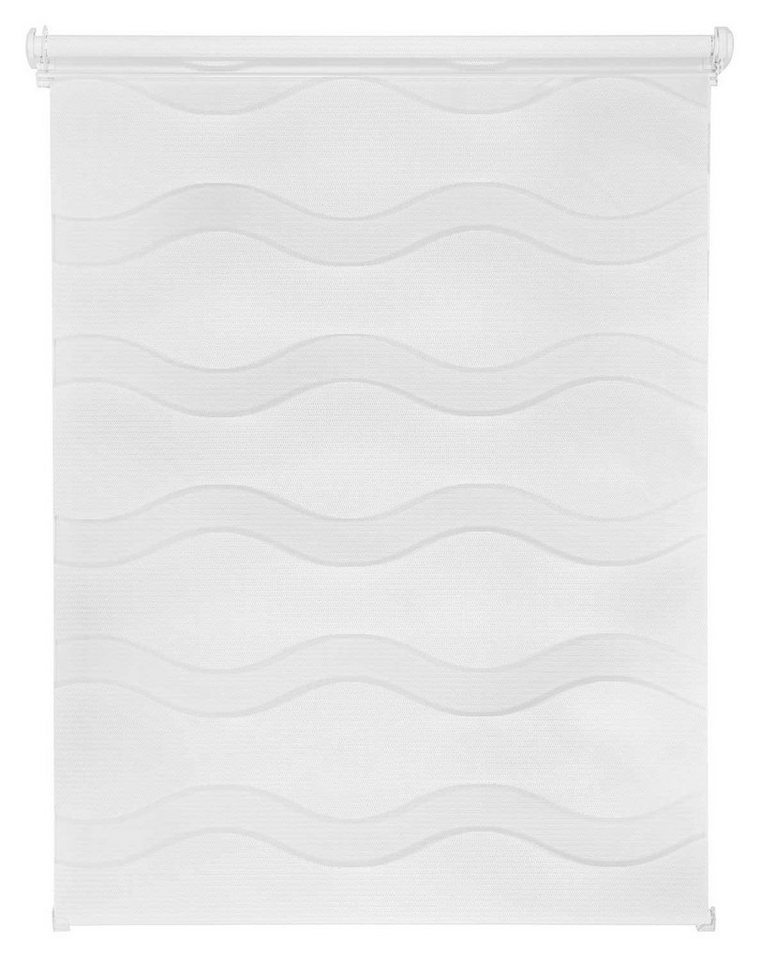 Rollo WAVE, Doppelrollo, Weiß, B 60 x H 160 cm, mydeco, halbtransparent, ohne Bohren, Klemmfix von mydeco