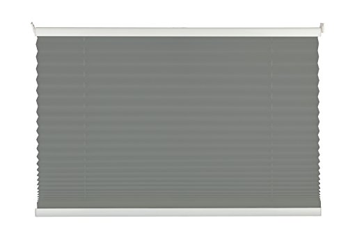 mydeco® 80x130 cm [BxH] in hellgrau - Plissee Jalousie ohne bohren, Rollo für innen incl. Klemmträger (Klemmfix) - Sonnenschutz, Sichtschutz für Fenster von mydeco