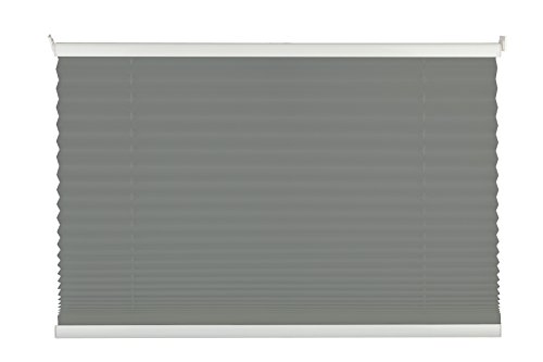 mydeco® 80x210 cm [BxH] in hellgrau - Plissee Jalousie ohne bohren, Rollo für innen incl. Klemmträger (Klemmfix) - Sonnenschutz, Sichtschutz für Fenster und Türen von mydeco