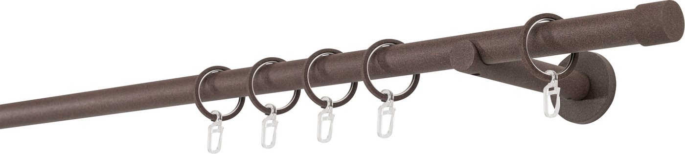 mydeco Gardinenstange 20mm Cap Wandträger 12 cm, 1-läufig, Fixmaß, verschraubt von mydeco