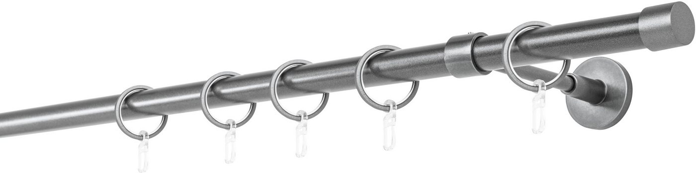 mydeco Gardinenstange 20mm Cap Wandträger 14 cm, 1-läufig, Fixmaß, verschraubt, Aluminium von mydeco