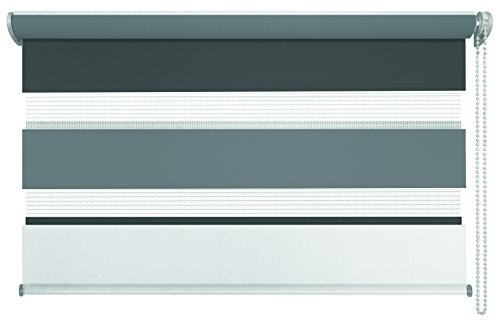 mydeco Rollo, Triple: Weiß, Grau, Anthrazit, 80x210 [Breite x Höhe] von mydeco