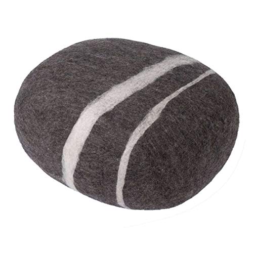 Oskar - Filz Kieselstein, Meditationskissen, Yogakissen, Dekokissen, Pouf, dunkelbraun rund - Größe XL von myfelt