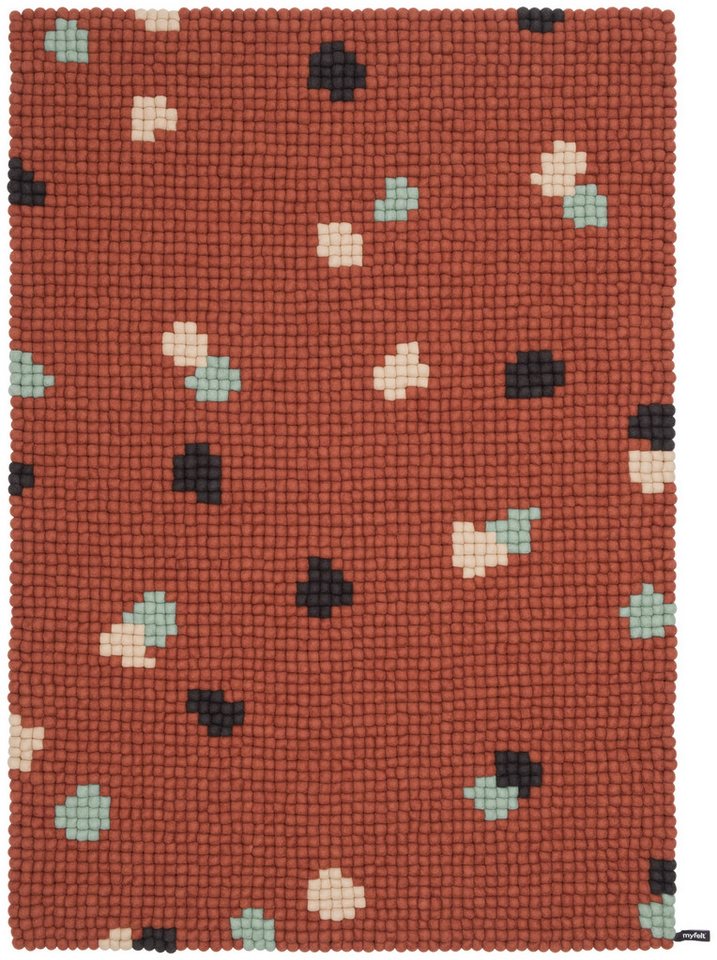 myfelt Wollteppich Terra Filzkugelteppich eckig, 100% reine Schurwolle, in verschiedenen Größen und Farben erhältlich von myfelt