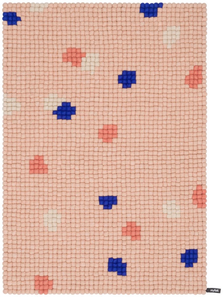 myfelt Wollteppich Terra Filzkugelteppich eckig, 100% reine Schurwolle, in verschiedenen Größen und Farben erhältlich von myfelt