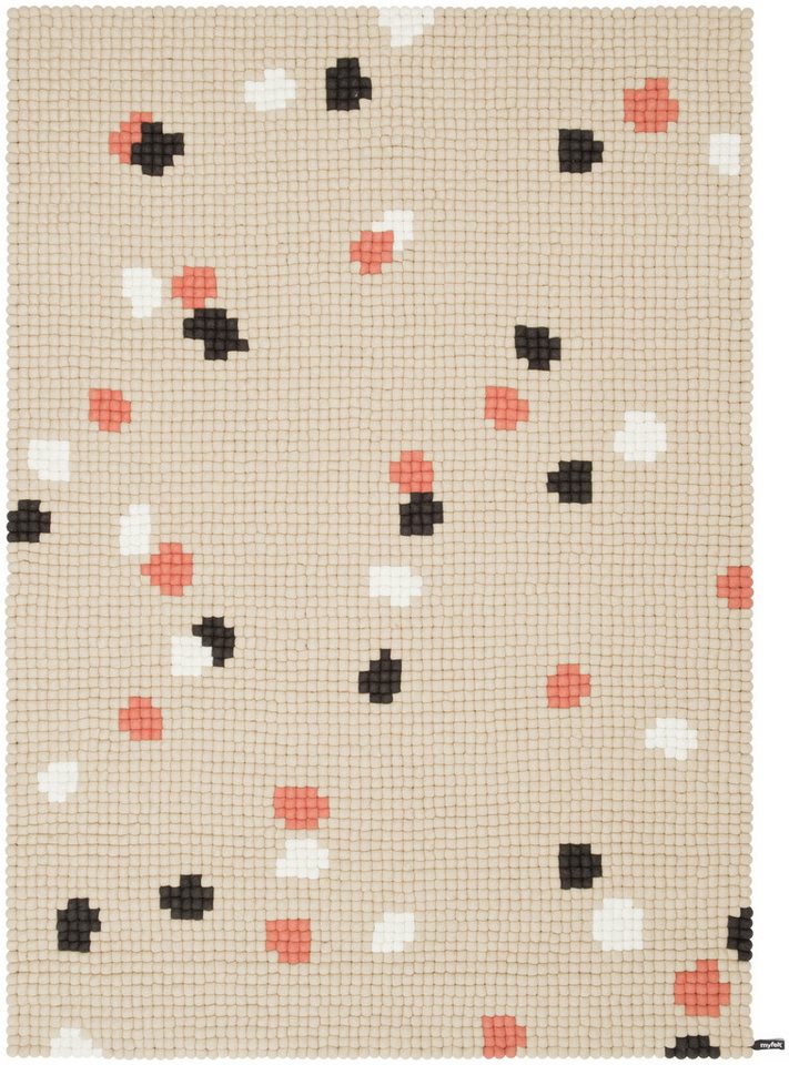 myfelt Wollteppich Terra Filzkugelteppich eckig, 100% reine Schurwolle, in verschiedenen Größen und Farben erhältlich von myfelt