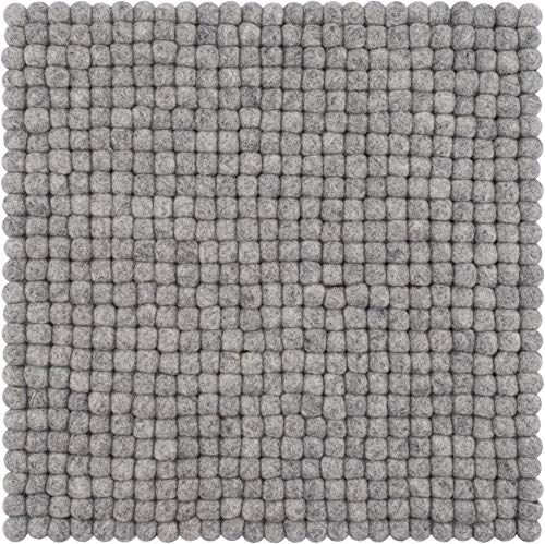 myfelt Filzkugel Sitzauflage Stuhlauflage - Carl - 36x36 cm, grau von myfelt