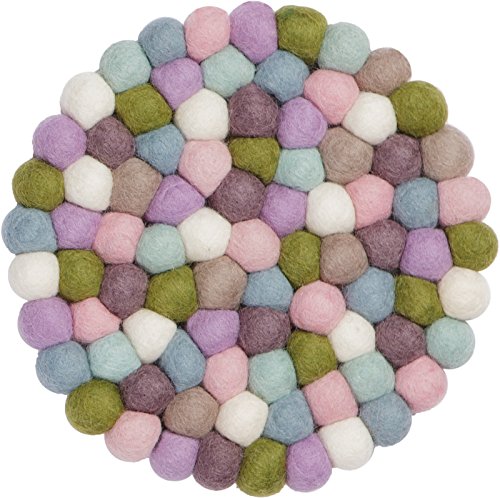 myfelt Greta Topfuntersetzer, Schurwolle, Grün/Blau/Bunt, Ø 20 cm, bis 300 ° hitzebeständig von myfelt