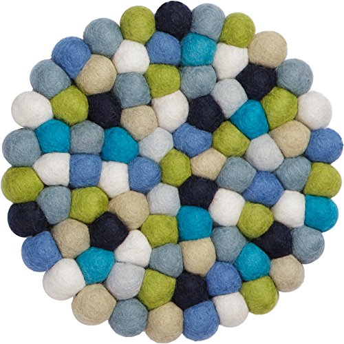 myfelt Fritz Topfuntersetzer, Schurwolle, Bunt, Ø 20 cm, bis 300 ° hitzebeständig von myfelt