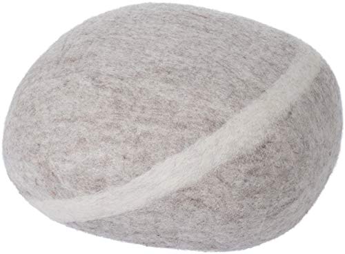 myfelt Béla - Filz Kieselstein, Meditationskissen, Yogakissen, Dekokissen, Pouf, beige rund - Größe S von myfelt