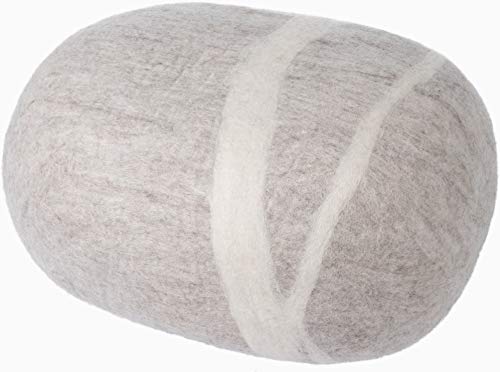 myfelt Béla - Filz Kieselstein, Meditationskissen, Yogakissen, Dekokissen, Pouf, beige rund - Größe XL von myfelt