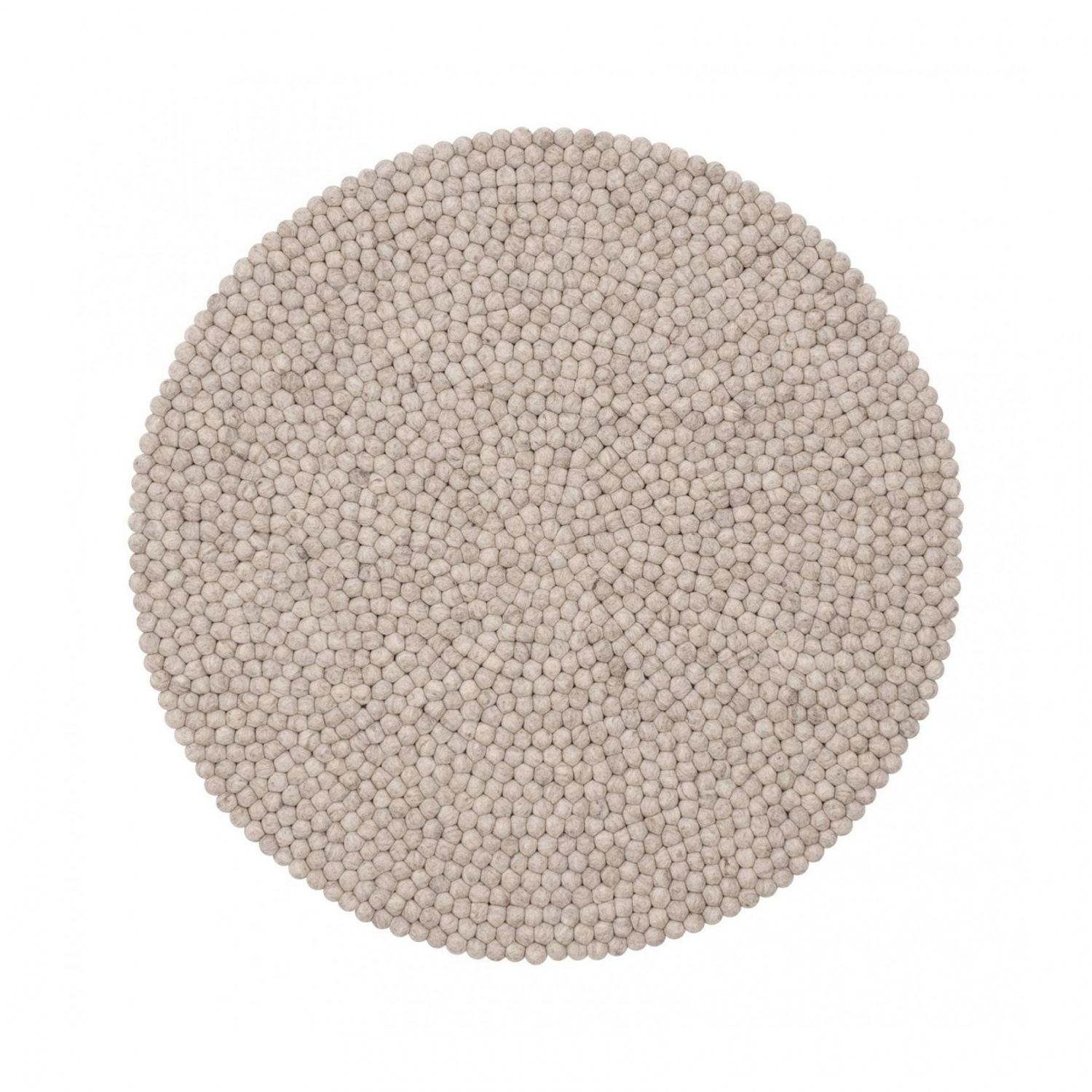 myfelt - Béla Filzkugelteppich - beige meliert /Ø 120cm von myfelt